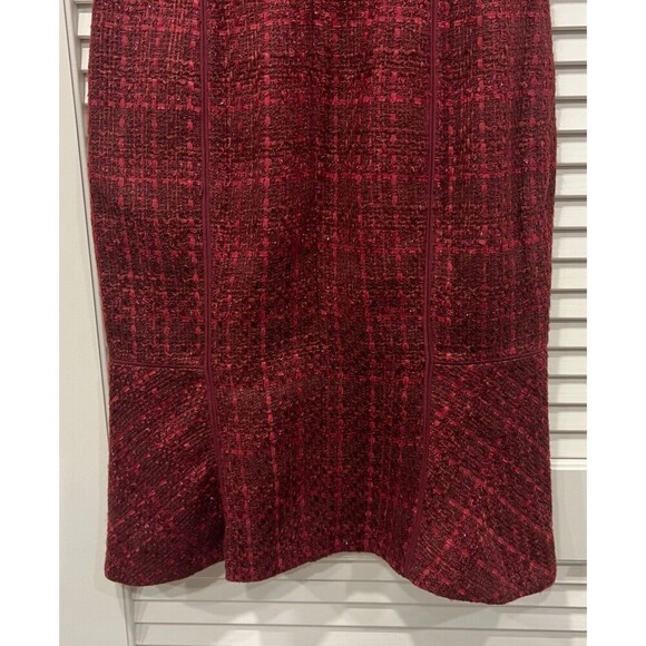 Tory Burch Drew Dark Plum Multicolor Sleeveless Tweed Dress Size 4 - Picture 9 of 13